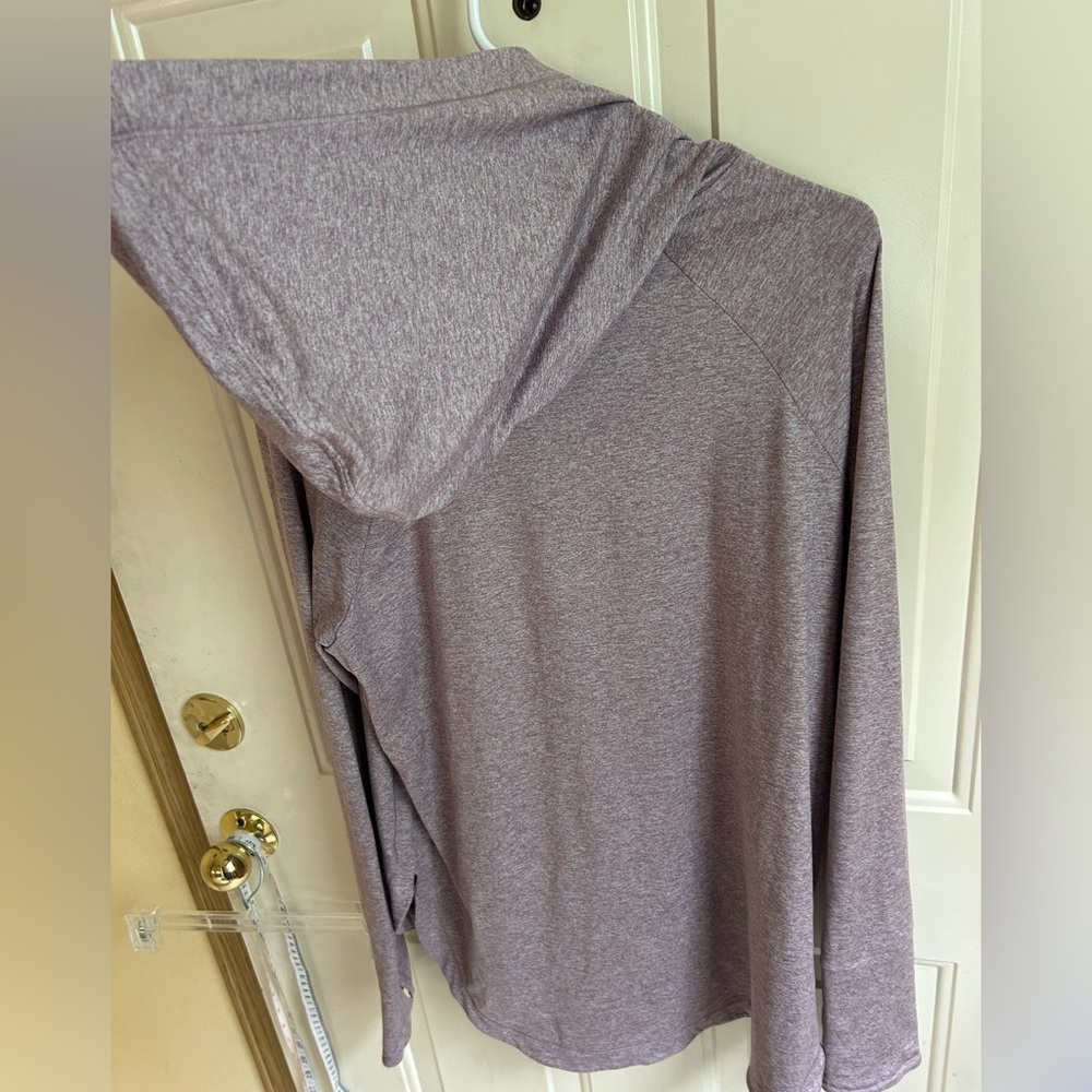 Athleta Uptempo Hoodie Sweatshirt SZ Large  color : Agate‎ Purple/ Shark Grey - Picture 7 of 7